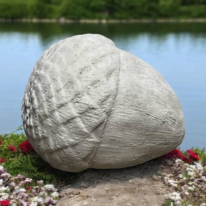 Concrete acorn figure Garden decoration Acorn yard ornament Outdoor patio statue Forest decor Acorn figurine