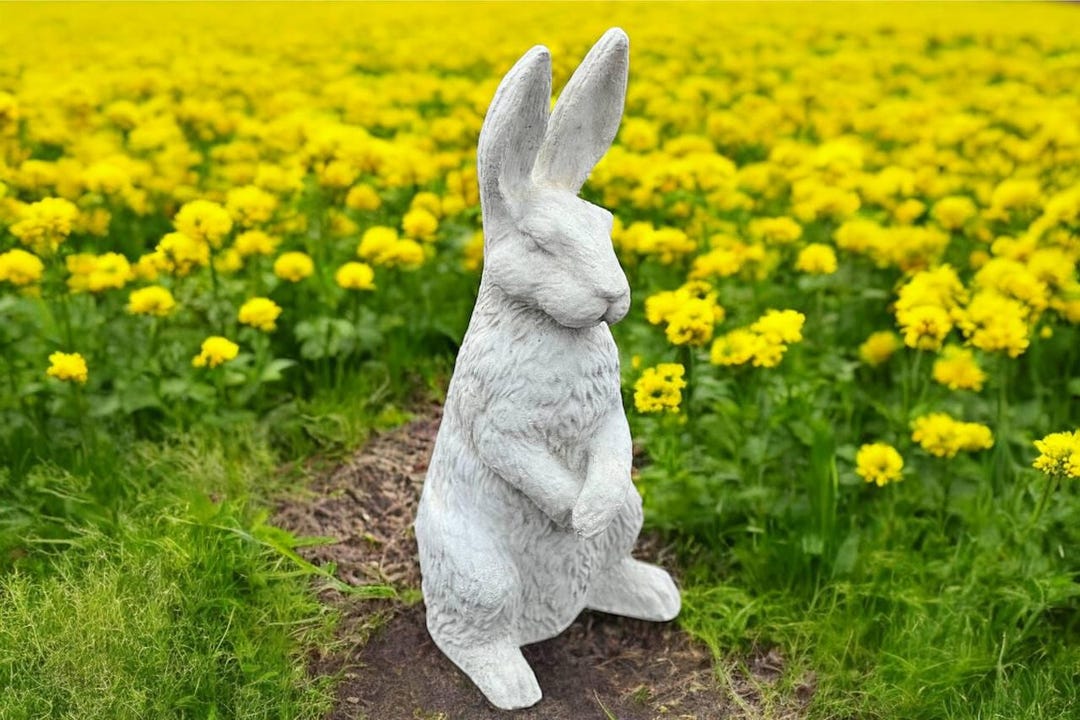 Standing Rabbit Forest Animal Statue Concrete Rabbit Sculpture Wild ...