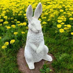 Standing Rabbit Forest Animal Statue Concrete Rabbit Sculpture Wild ...