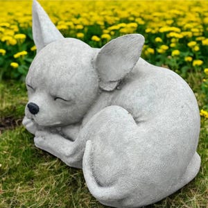 Sleeping chihuahua Concrete dog figurine Chihuahua statue Dog decor Realistic chihuahua
