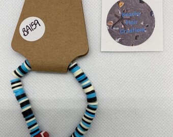 Sports Team Colors Theme- Football- Carolina Panthers- Beaded Bracelets and Anklets