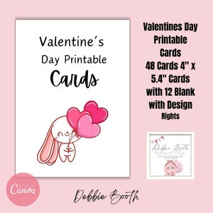 Valentines Day Cards For Kids Printable | Valentines Designs 48 Pre Printed 12 Blank Download