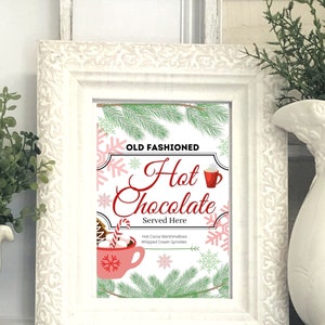 Hot Cocoa Sign Hot Chocolate Bar Sign Party Graphic Download