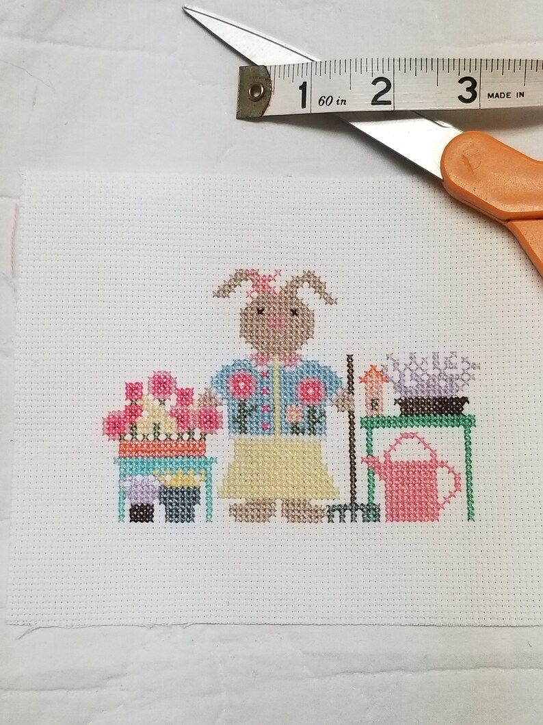 Cross Stitch Pattern Spring Bunny Flowers PDF Digital Download - Etsy