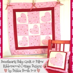 Sweetheart Baby Quilt and Pillow - PDF Sewing Pattern