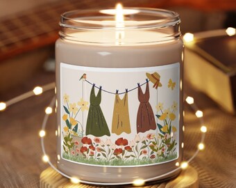 Candle Cottage Style Dresses Laundry Clothesline Pretty Scented Soy Candle, 9oz