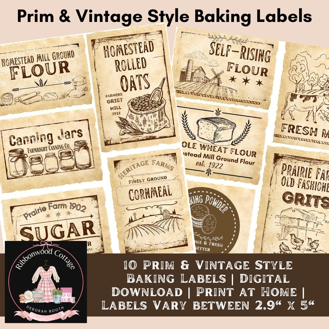 vintage-kitchen-baking-labels-vintage-pantry-labels-primitive-digital-download-10-printable-vintage-style-tags-immediate-download-etsy