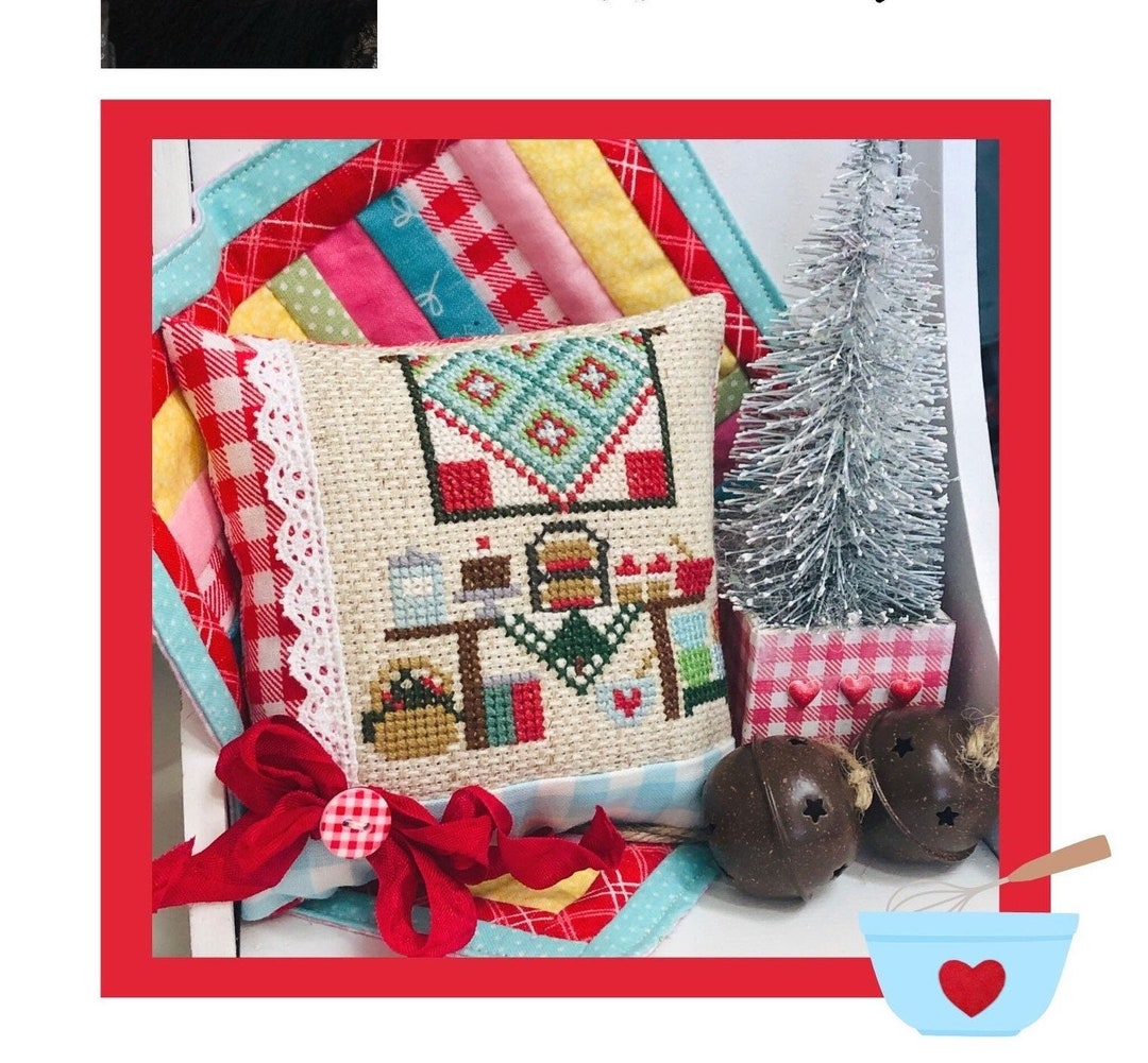 Cross Stitch Quilts and Desserts Pattern 4 X 4 Ornament Pillow PDF