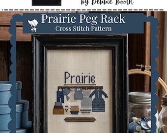 Prairie Peg Rack Prim Style Cross Stitch Pattern PDF Immediate Download