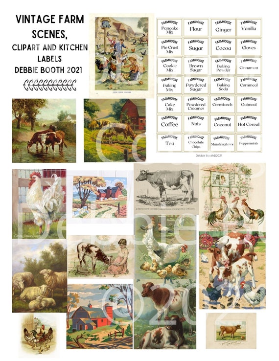 Miniature Printable Vintage Style Kitchen Labels and Farm - Etsy