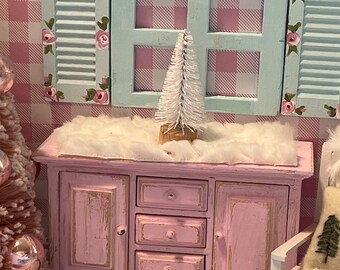 Miniature Pink Kitchen Buffet Dollhouse Furniture