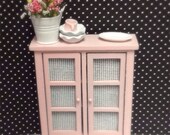 Cottage Style Dollhouse Hutch with wire front