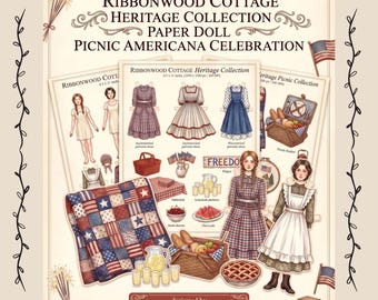 Kolekcja piknikowa Paperdoll Heritage do druku | Pobierz plik PDF z Ribbonwood Cottage