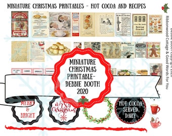 Miniature Christmas Printable - Hot Cocoa Labels, Ephemera and Art