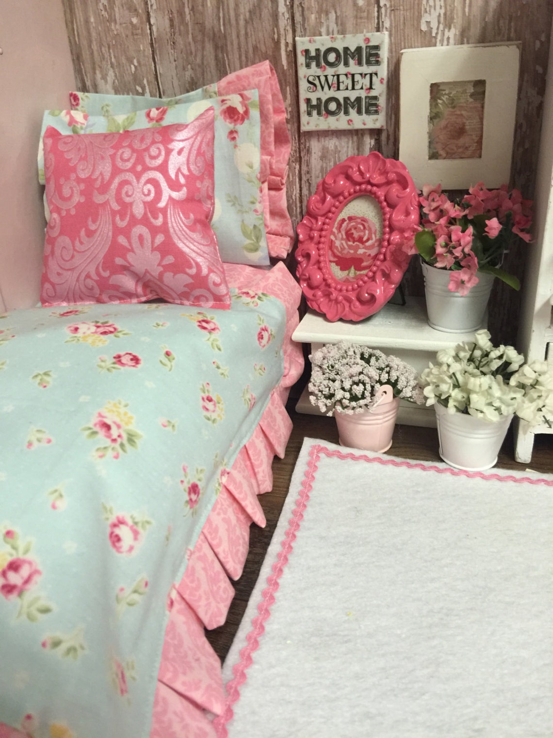 Sewing Pattern PDF Shabby Doll Ruffled Comforter and Pillows Etsy