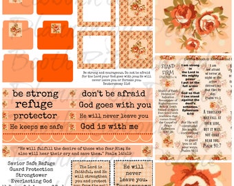 Devotional Journal Printable Bible Study Planner Prayer Journal Scriptures Verses Bible Journaling - Protection and Safety Digital Download