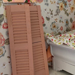 Miniature Dollhouse Shutters Peach Rose dollhouse scale