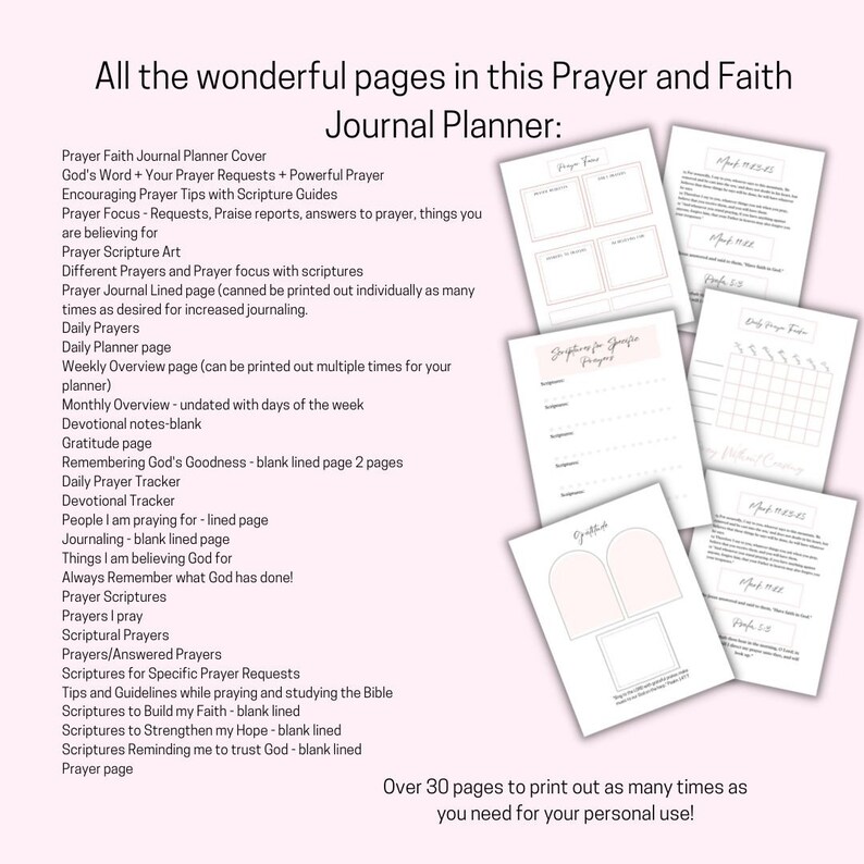 Prayer & Faith Journal Printable | Devotional Planner (A4, A5, Letter ...