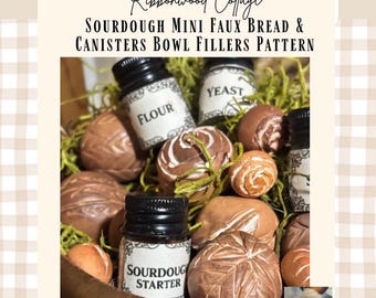 Sourdough Faux Mini Bread Loaves and Canisters Craft Pattern Download
