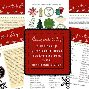 Trost und Freude Andachtsschrift und Glaube Kunst Junk Journal Clipart digitale Datei