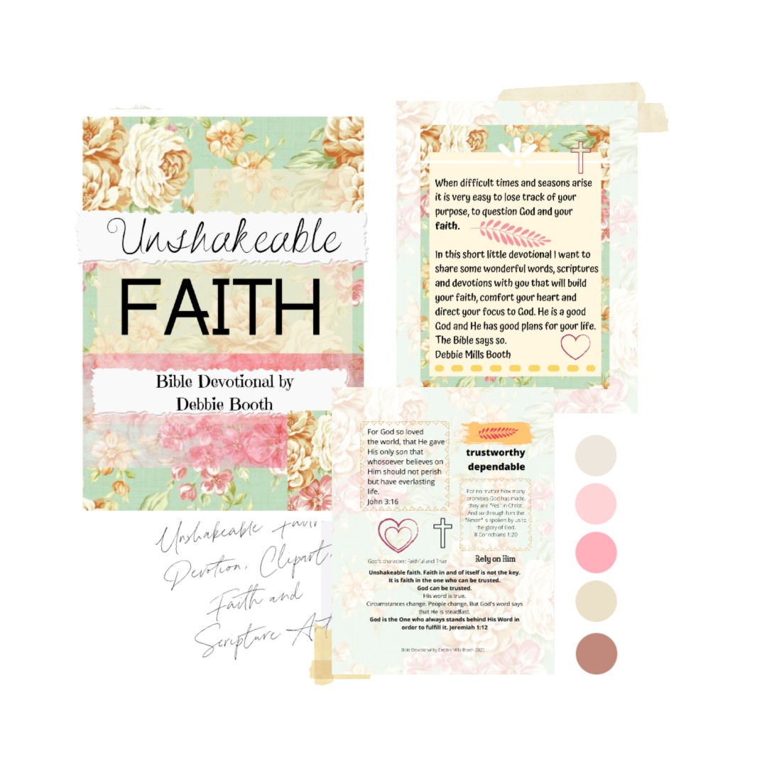 Devotional- Unshakeable Faith Bible Journaling Ebook 10 pages  - PDF download