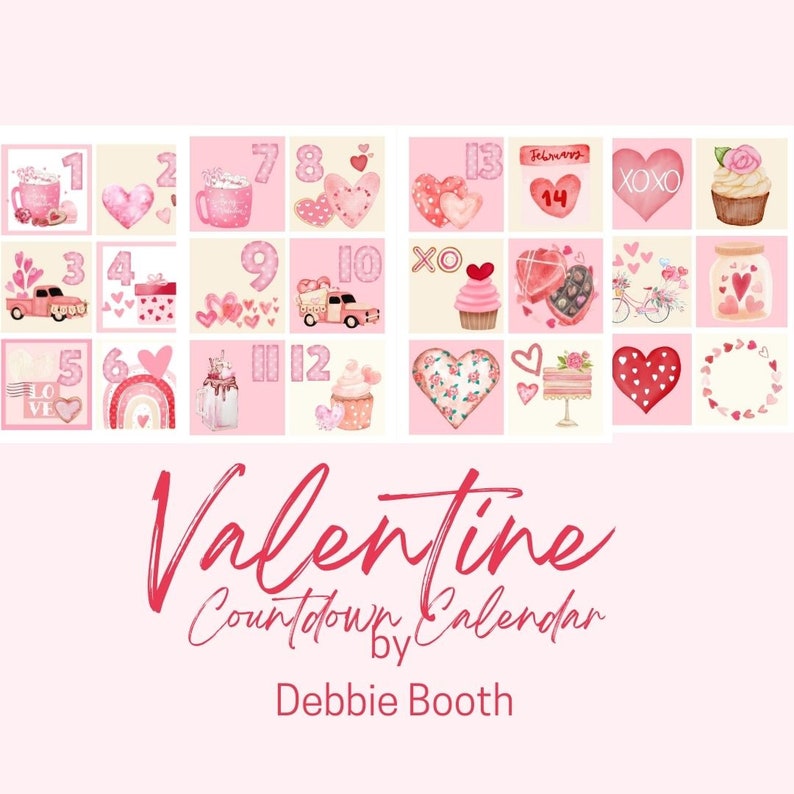 Romantic Countdowns Valentine Countdown Tags Printable Countdown Calendar Classroom Tags ...