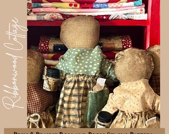 Prim Prairie Doll Sewing Pattern | Grunge Recipe & Accessories (Pattern Download)