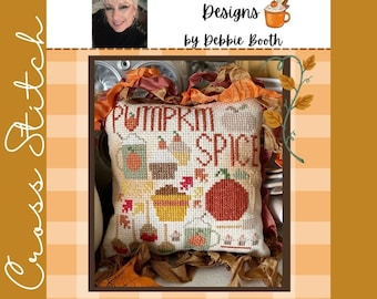 Pumpkin Spice Fall Cross Stitch Pattern | Autumn Coffee (PDF Pattern)