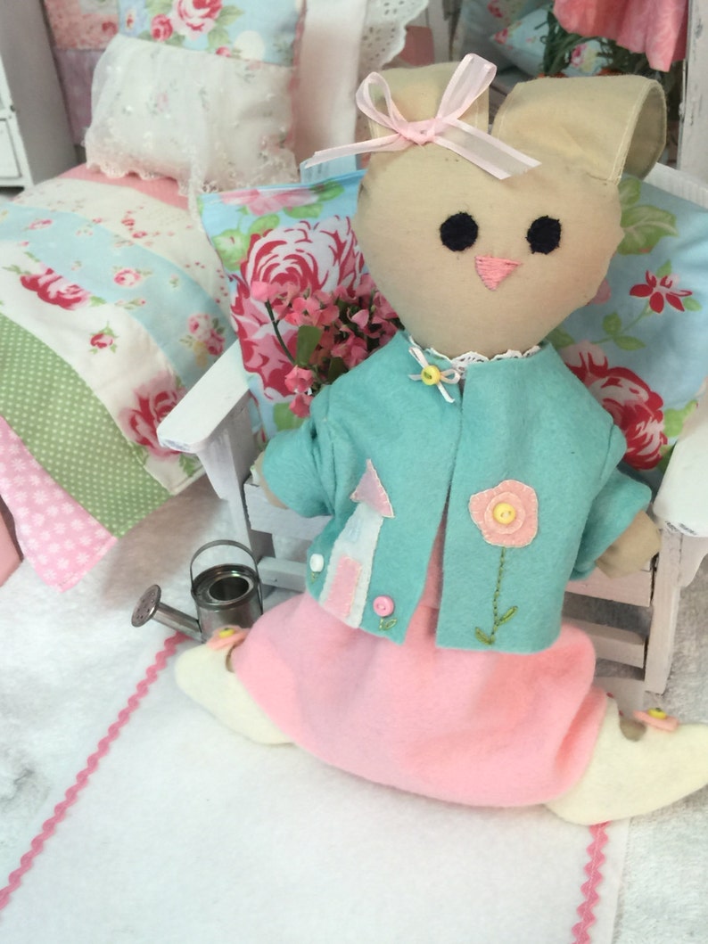 Sewing Pattern Wardrobe Felt Spring Outfit and Shoes for Emma Joy Bunny Doll-PDF pattern for outfit only image 4