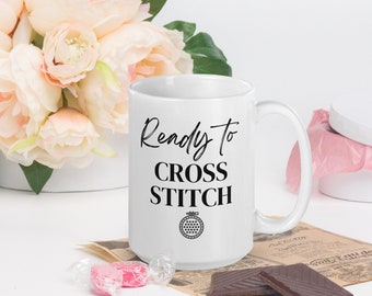 Caneca de café pronta para ponto cruz