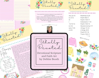 Bible Journal Printable: Wholly Devoted Devotional, Scripture, Faith Art (Digital Download)