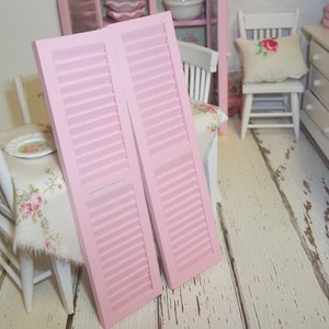 Shabby Style Miniature Dollhouse Pink Shutters