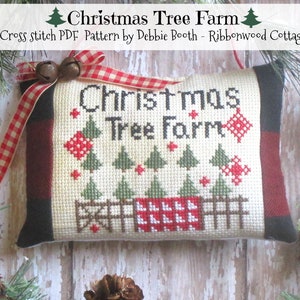 Cross Stitch Pattern Christmas Tree Farm Pillow Tuck Ornament - Cross Stitch PDF Digital  Pattern