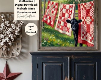 Kołdry na sznurku do bielizny, wydruk artystyczny w stylu Americana Country Living | Dekoracje ścienne, Wieś, Dom wiejski, Sztuka ścienna, Pobierz sztukę cyfrową