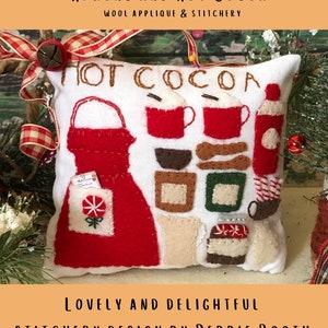 Wool Felt Appliqué Pattern Apron and Hot Cocoa Lovely Little Stitchery Pattern -