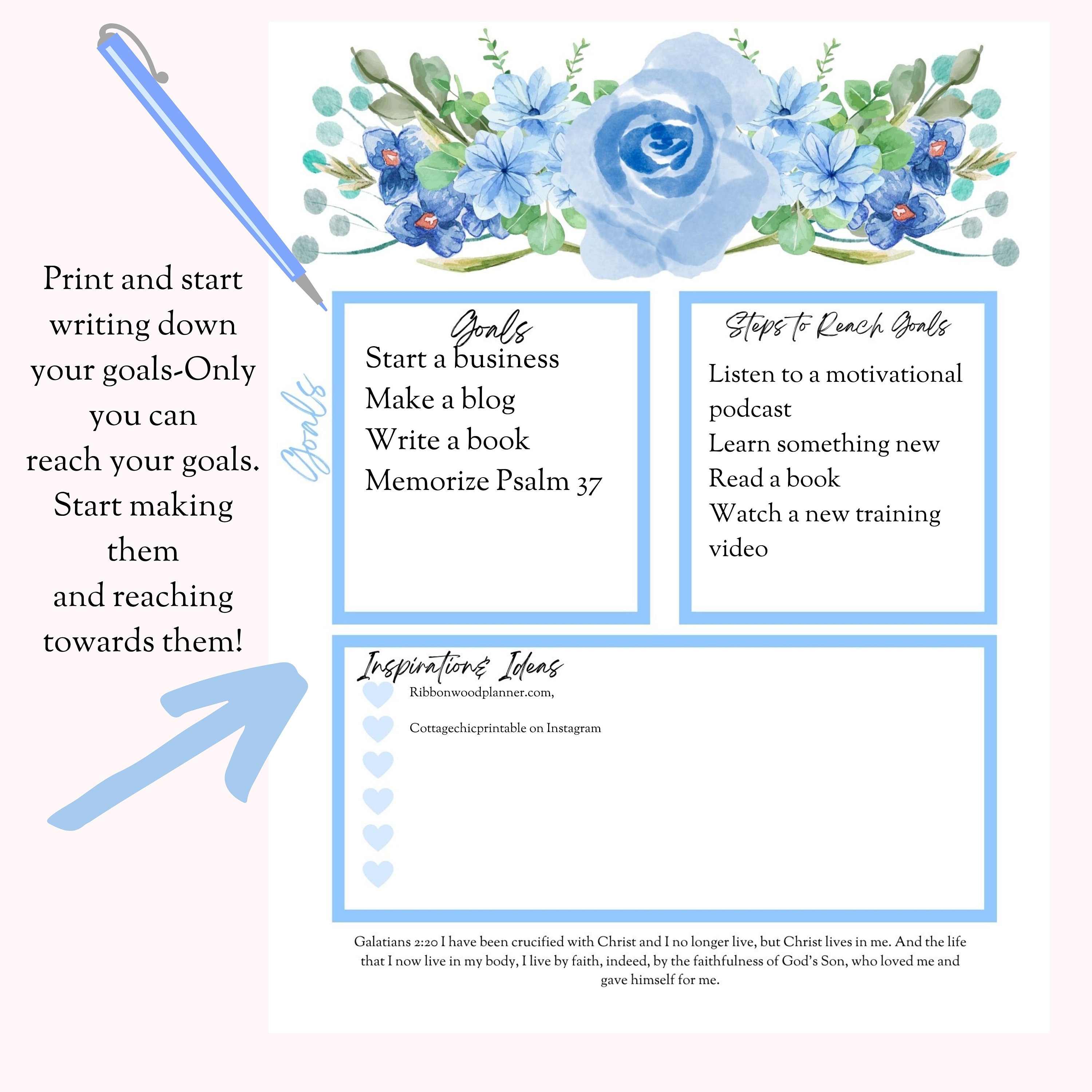 Floral Planner Printable Daily Weekly Monthly Habit Tracker to Do ...