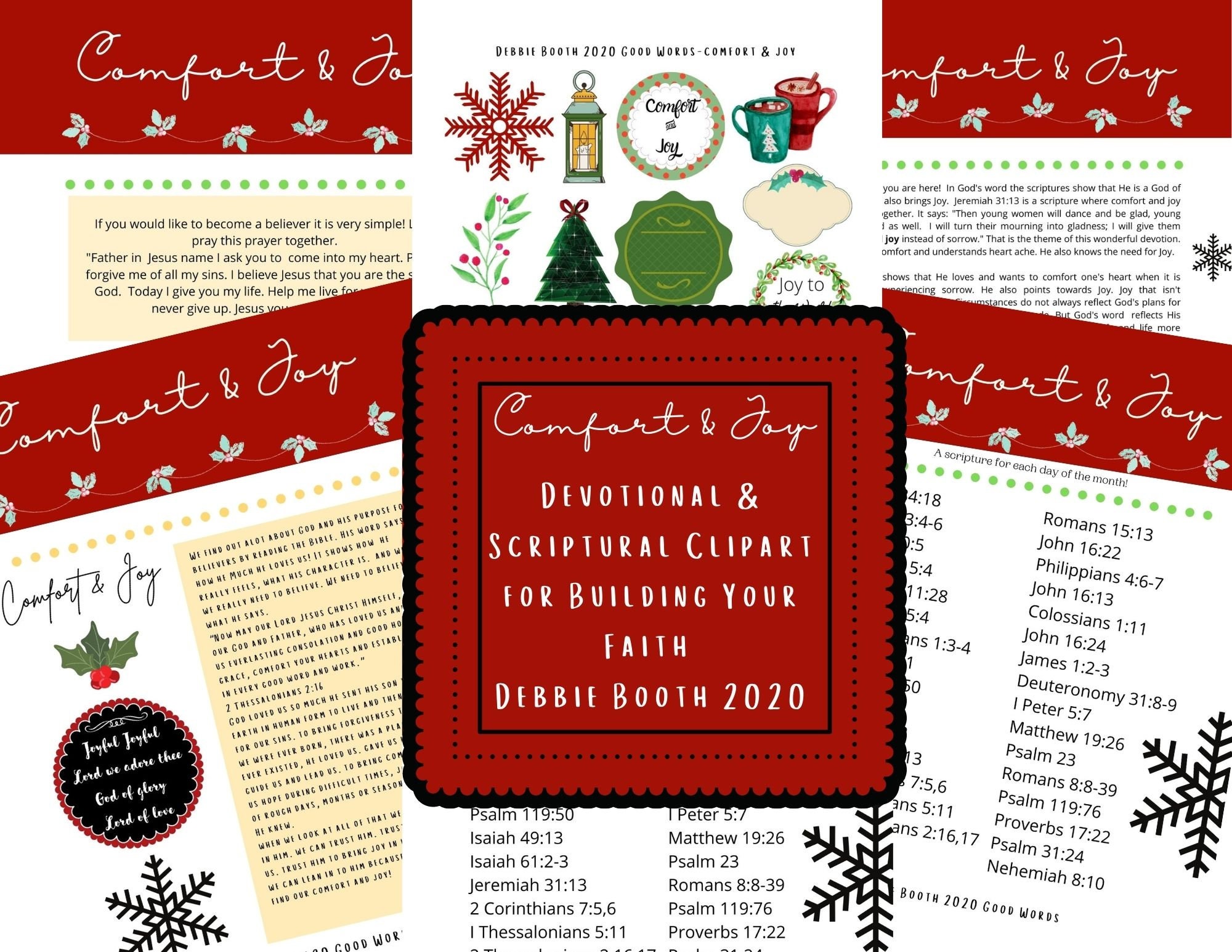 Devotional Scripture and Faith Art - Comfort & Joy Monthly Devotions Faith Scripture Ephemera Download