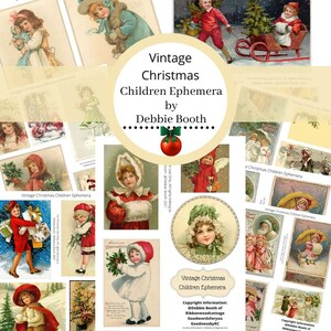 Vintage Christmas Children Ephemera DIGITAL DOWNLOAD