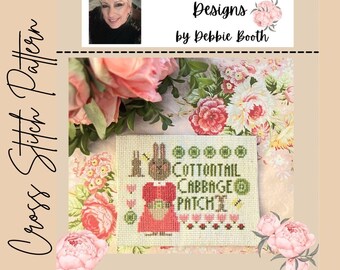 Cross Stitch Bunny Cottontail Cabbage Patch Pattern Chart Immediate Download