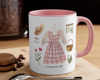 Cottagecore Girl Coffee Cup Coffee Mug, 11oz