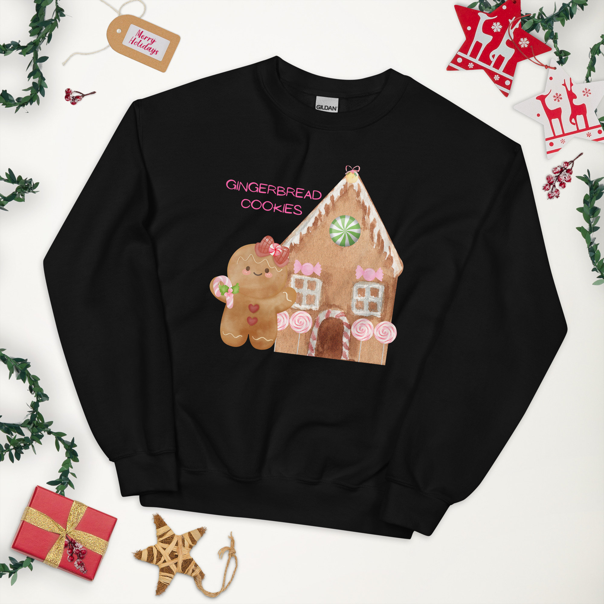 Gingerbread Cookies Gingerbread House Christmas Winter Unisex Sweatshirt Choose Color Etsy Canada
