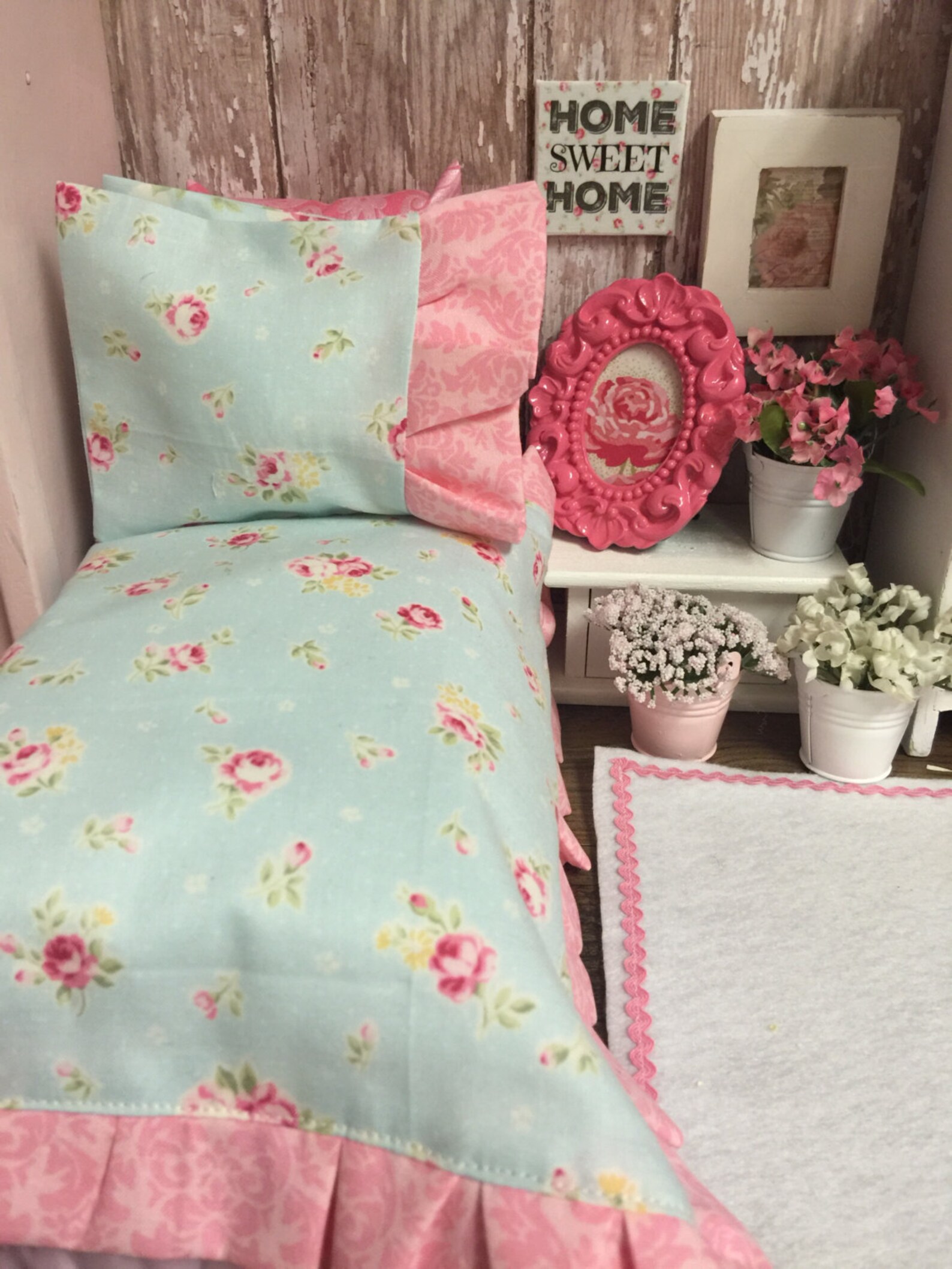 Sewing Pattern PDF Shabby Doll Ruffled Comforter and Pillows Etsy