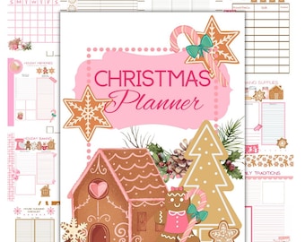 Christmas Gingerbread Planner | Printable Planner | Christmas planner | To Do | Checklists | Grocery | Baking | Shopping | Card | Lists