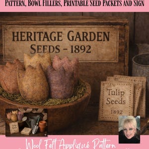 Patron de couture Prim Spring tulipes 4 x 3 po pour bols en feutre de laine à téléchargement immédiat