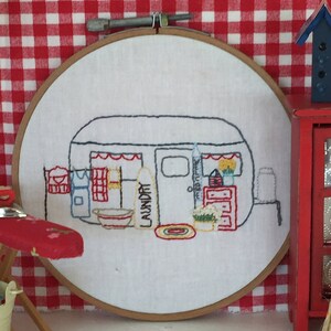 Embroidery May Vintage Camper Trailer Immediate Download PDF Pattern Monthly Series image 3