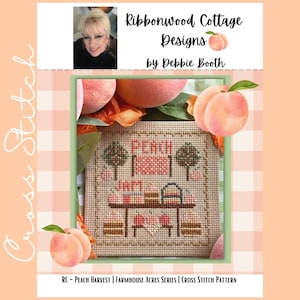 Kruissteek | Perzikoogst | Farmhouse Acres-serie | Kruissteekpatroon | Kaart | Onmiddellijke download