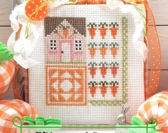 Houses and Quilts Cross Stitch Series 2019 -  Spring Carrot Garden House PDF