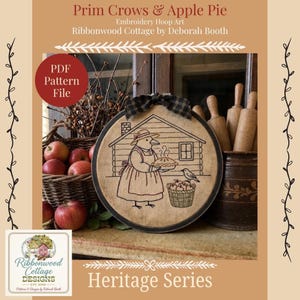 Prim Crows & äppelpaj broderiring konstmönster PDF