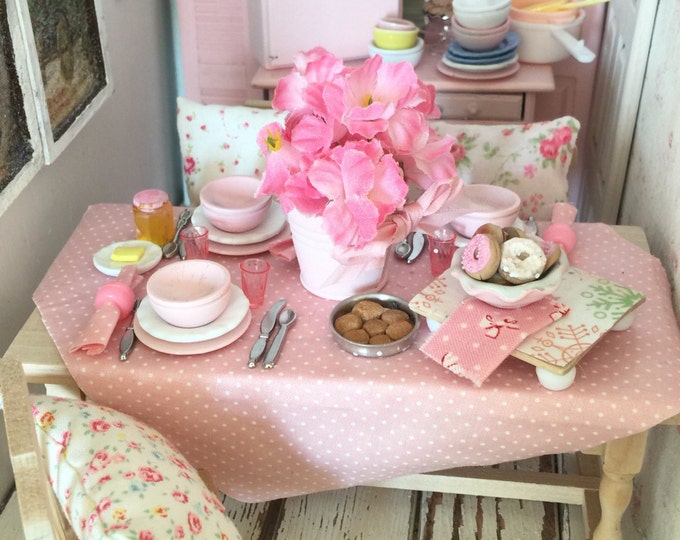 Miniature Dollhouse Table Chairs Pillows and Etsy