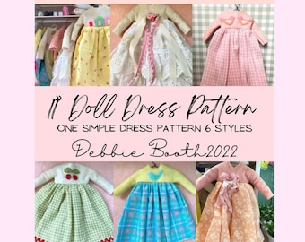 NEW Doll Dress Sewing Pattern One Sixth Scale Doll Dress Digital Pattern Download